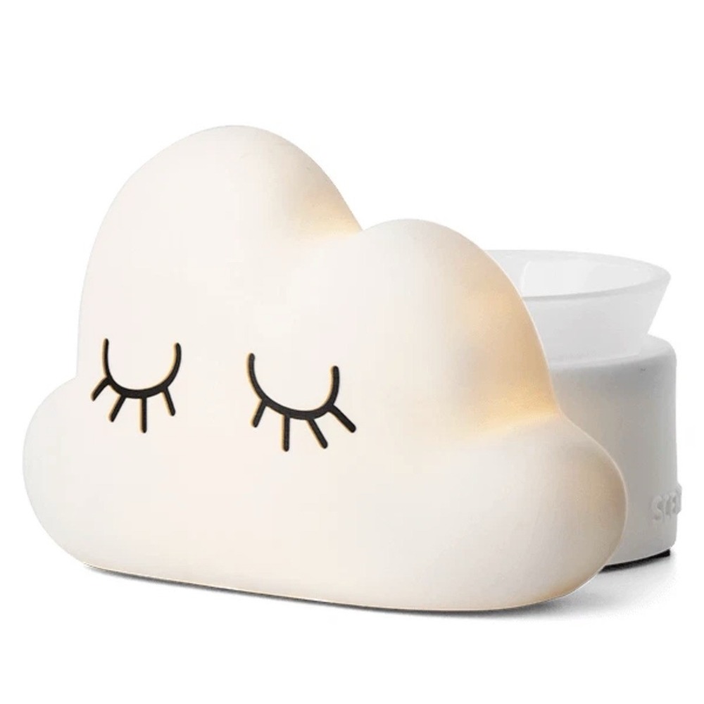 Scentsy Above the Clouds Electric Wax Warmer Ceramic White Cloud Theme